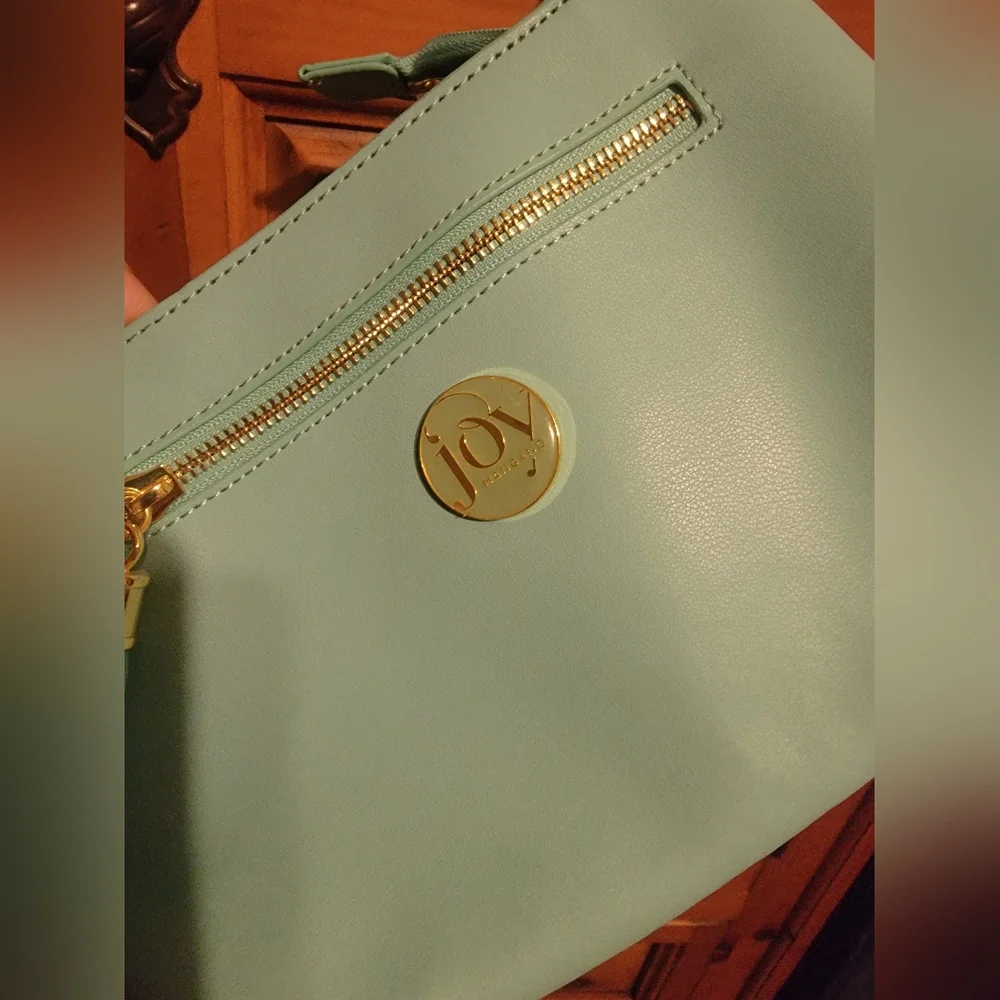 NWT Light Teal Blue RFID Crossbody Bag Joy Mangano - Picture 2 of 6